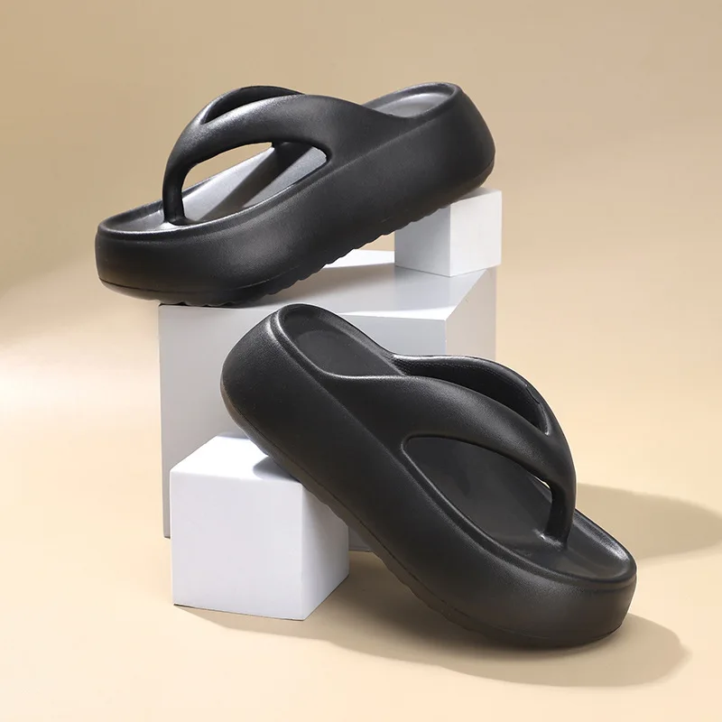 

Thick Heel Women's Summer Outdoor Fashion Slope Heel Heightening Internet Famous Beach Sensation Slip-On Sandals Ladies