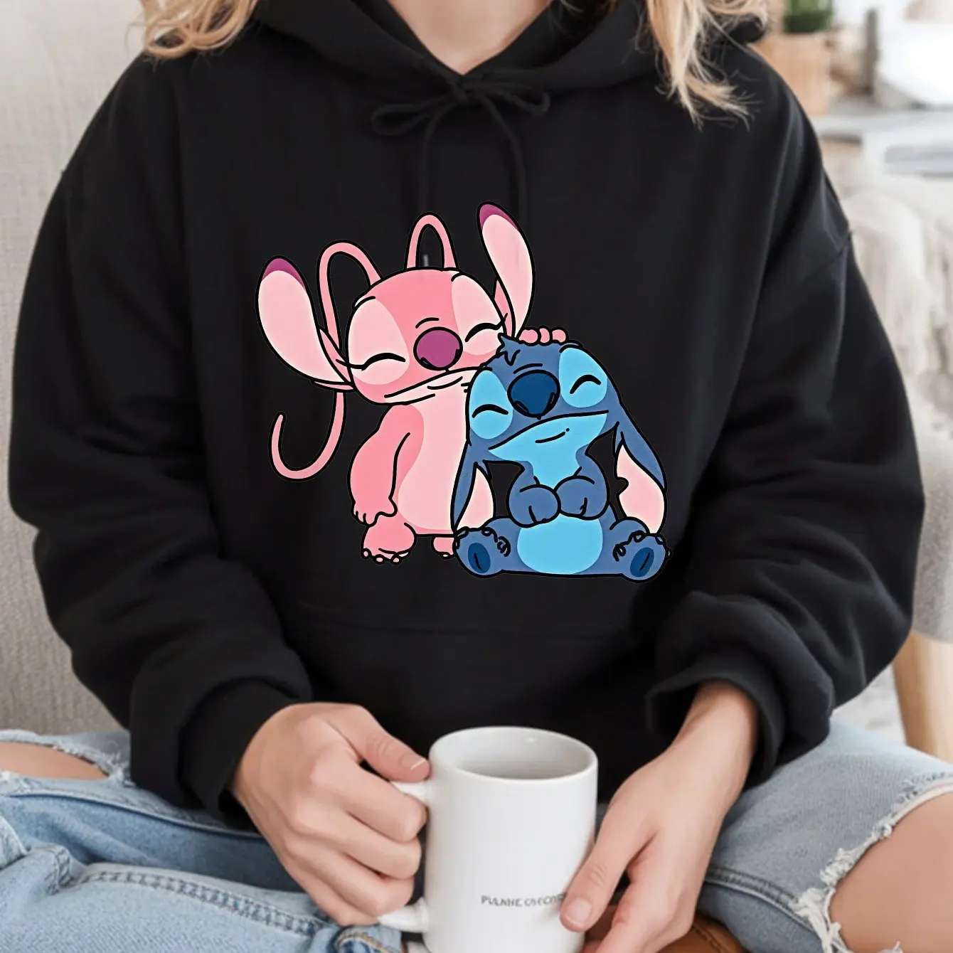 

Женские толстовки с капюшоном Disney Stitch, модная уличная одежда большого размера, толстовки унисекс, осенне-зимние флисовые повседневные универсальные