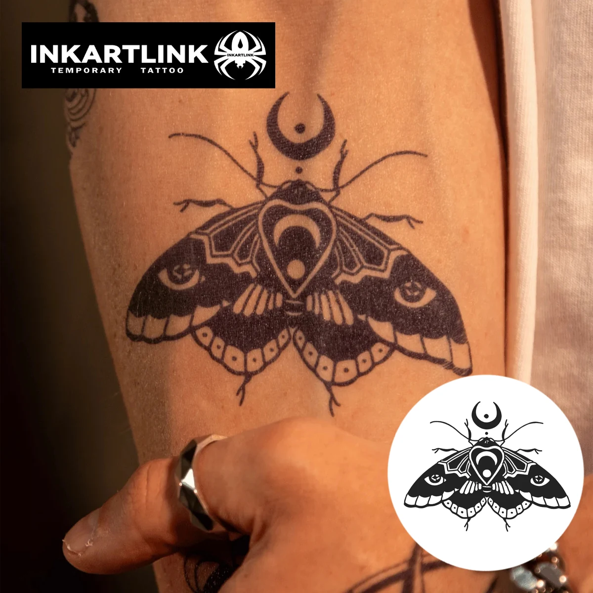 Moth Temporary Tattoo,Lasts To 15 Days New Technology Magic Waterproof Semi Permanent Sticker.