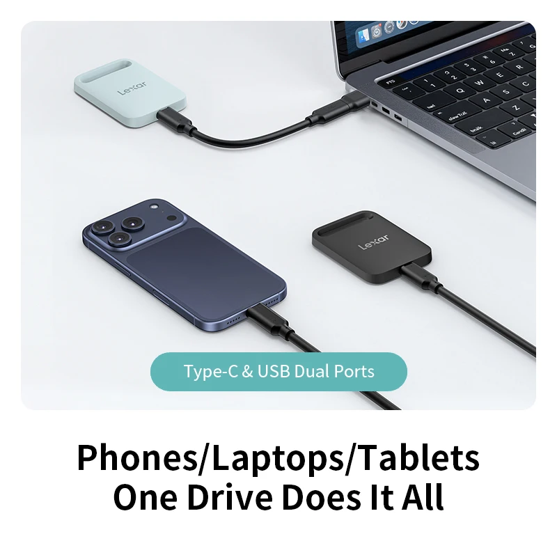Lexar Portable Solid State Drive SL260X USB3.2 Type-C PSSD 512GB 1TB External Hard Drive Max 390Mb/s Read 400Mb/s Write SSD Disk view 6
