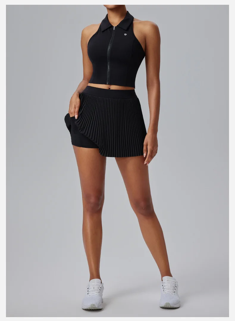Women Sports Skirt High Waist Pleated Athletic Quick Dry Fabric Floral Print Tennis Fitness Summer
