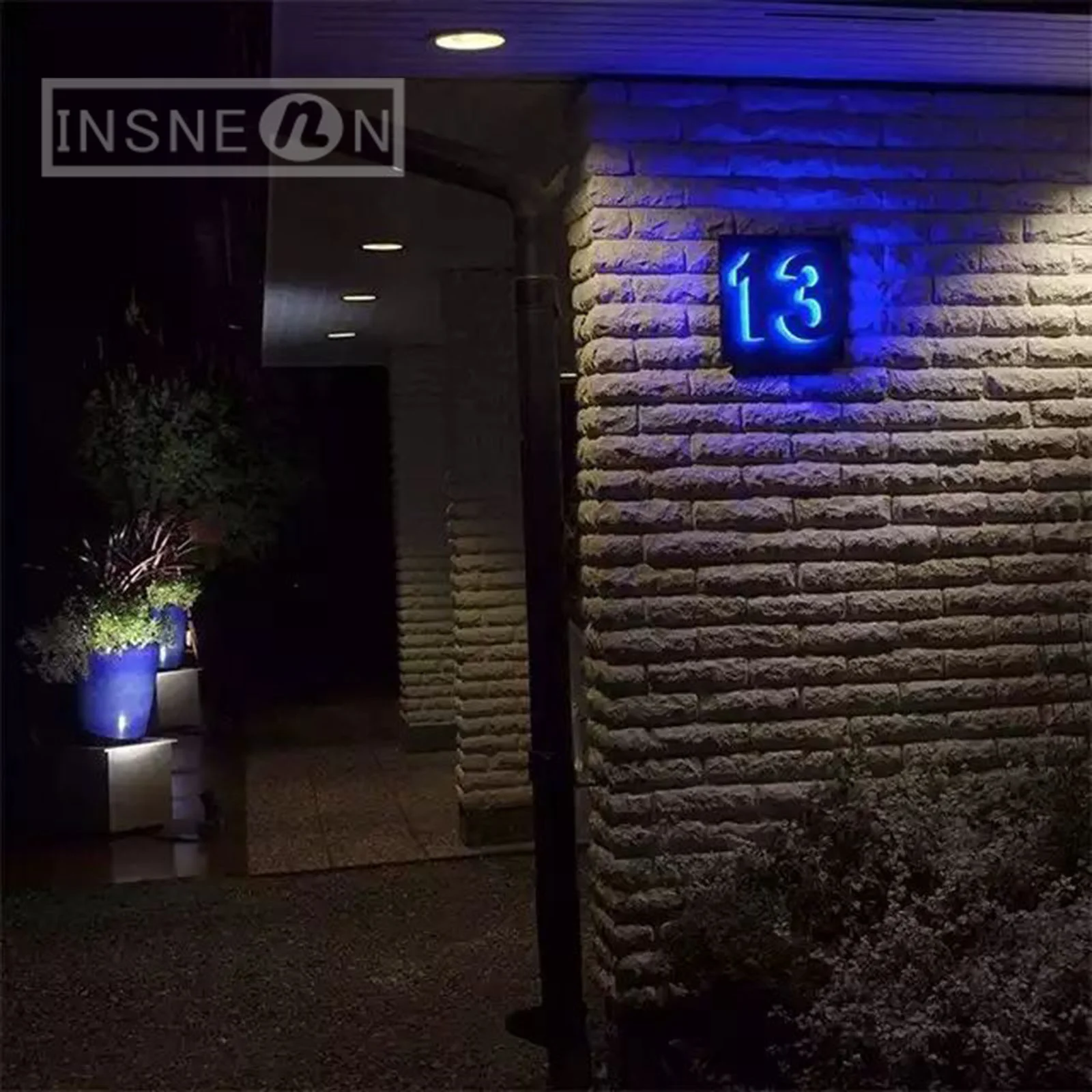 Aço inoxidável Número da placa da porta, impermeável 3D LED Illuminous Light, Outdoor Address Marker, Home Decor, Indoor e Office