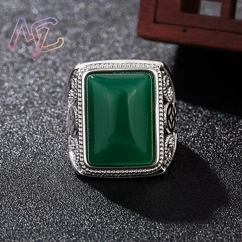 Green Natural Jade Rings Real Jewelry Designer Lucky Talismans Luxury Charm Amulet Fashion Accessories Vintage - view 4