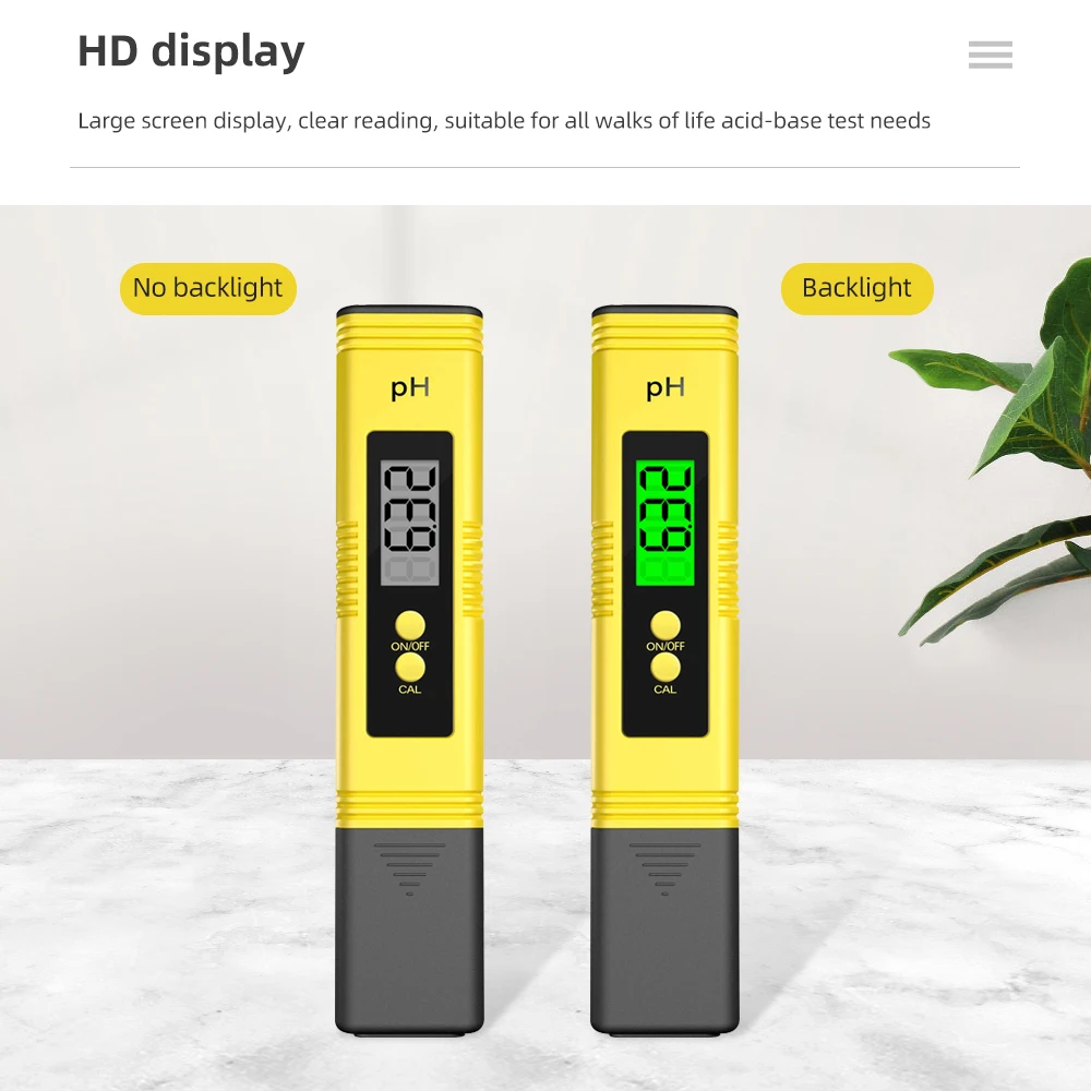 2pcs Digital PH Meter 0.00-14.00 Tester TDS EC Water Purity PPM Aquarium Filter Water Pool Aquarium Hydroponics Home Brew