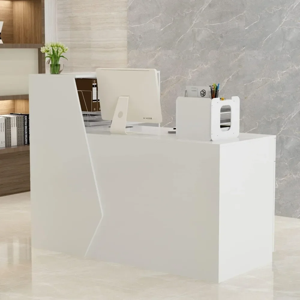 Kerrogee L-Shape Laminate Reception Desk, Computer Desk