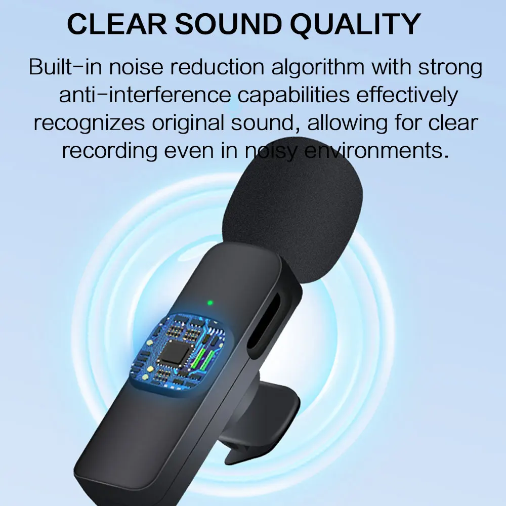 Wireless Lavalier Microphone Type-C For iPhone 15 Pro Max Android Phone Live Streaming Vlog Recording Plug Play Lapel Mic YouTube Audio Video Content Creator Professional Crystal Clear Sound Mini Small Rechargeable Clip On Magnetic Noise Reduction view 2