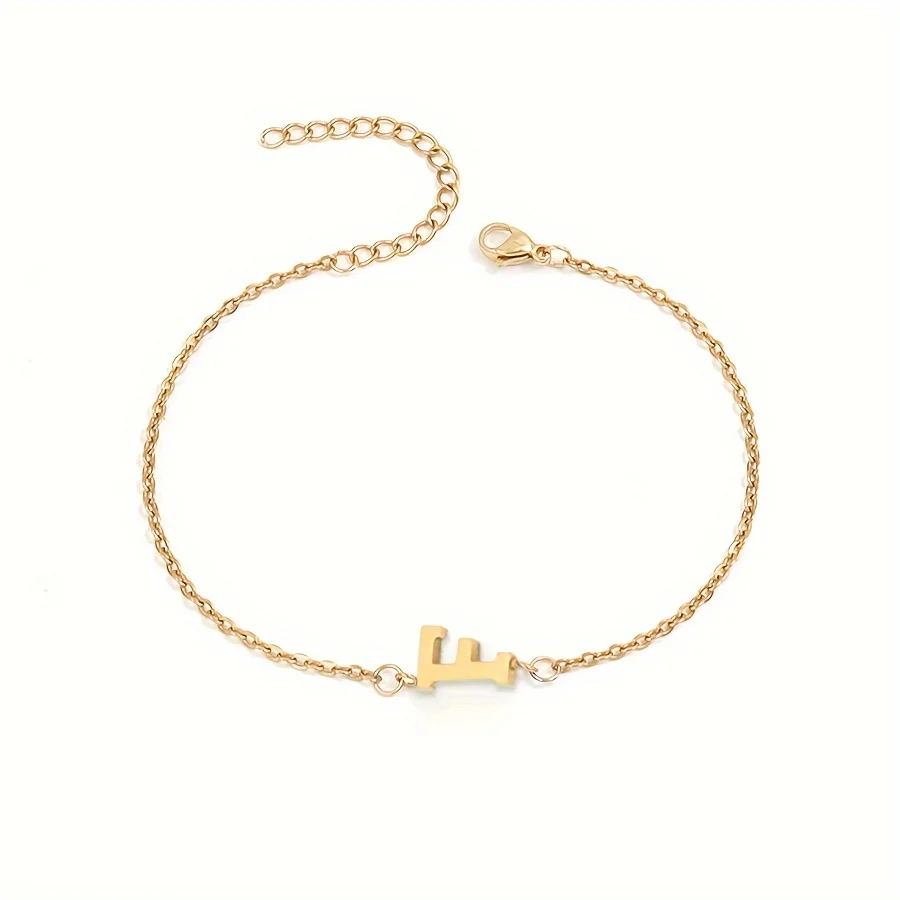 1 Stück Buchstabenform Perlen dünnes Kettenarmband, einfache minimalistische Handkette Unisex Schmuck Dekoration