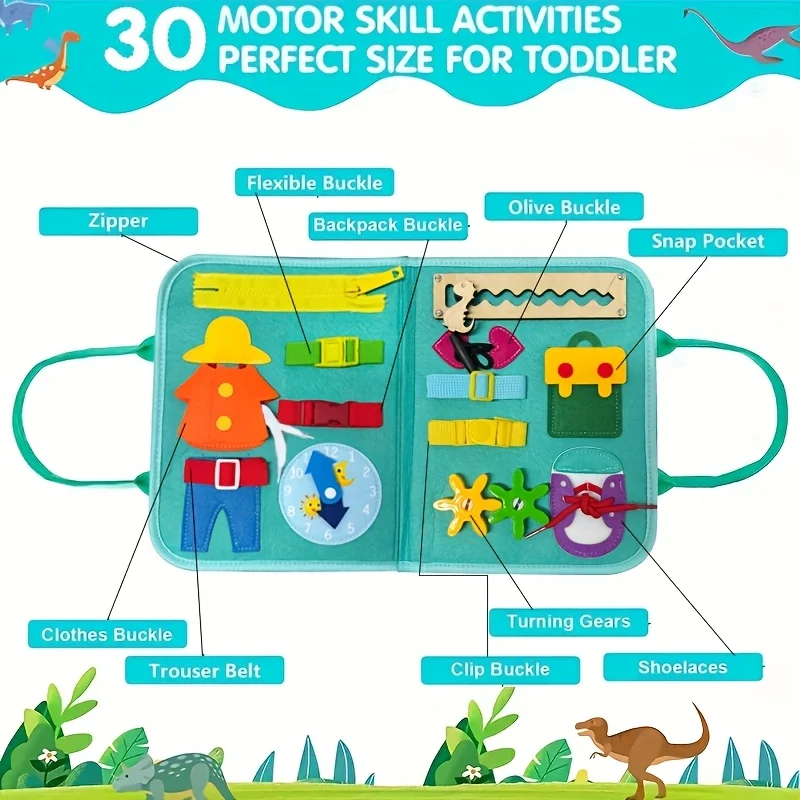 لوحة أنشطة حسية باللون الأخضر مكونة من صفحتين، لعبة كتاب هادئة، لعبة نصائح تعلم الحياة، تمييز شكل اللون