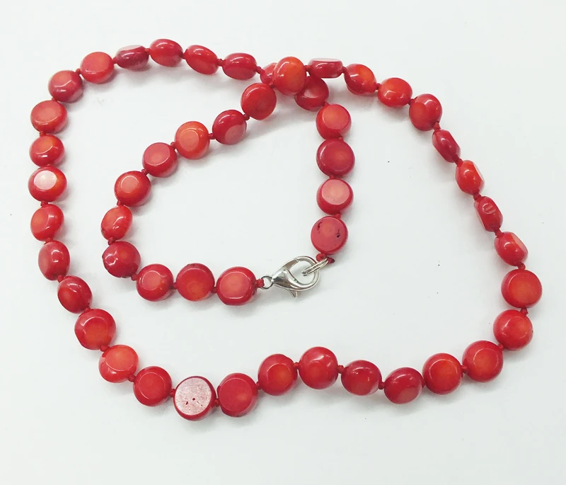 

Exquisite , 8MM natural red coral necklace 18"