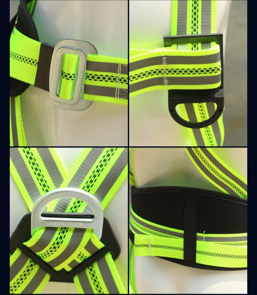 New Reflective Full-Body 5-Point Fall-Arrest Safety Harness for High-Altitude Operations & Outdoor Use