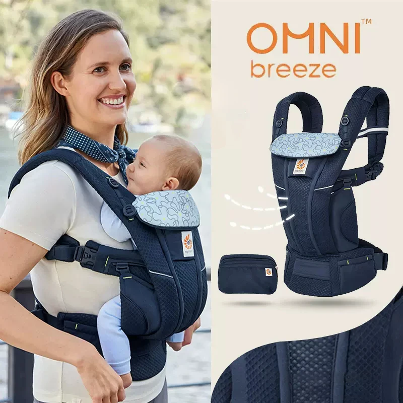 Ergobaby All Carry Positions Ademende draagzak van mesh, verbetering van de lendensteun en de luchtstroom (7-45 pond)