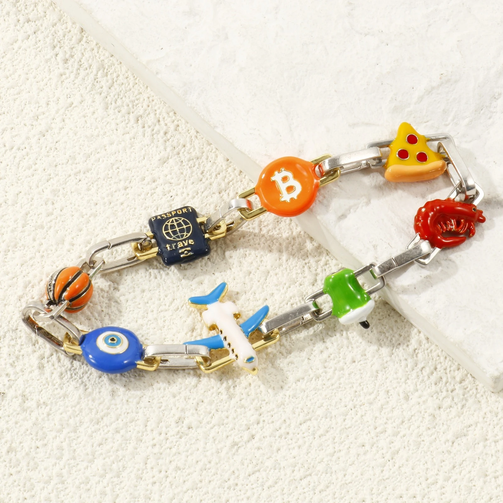 2pcs Brass Connectors Charms Silver Color Multicolor Enamel 3D Airplane Book Pendants For DIY Necklace Bracelet Jewelry Findings