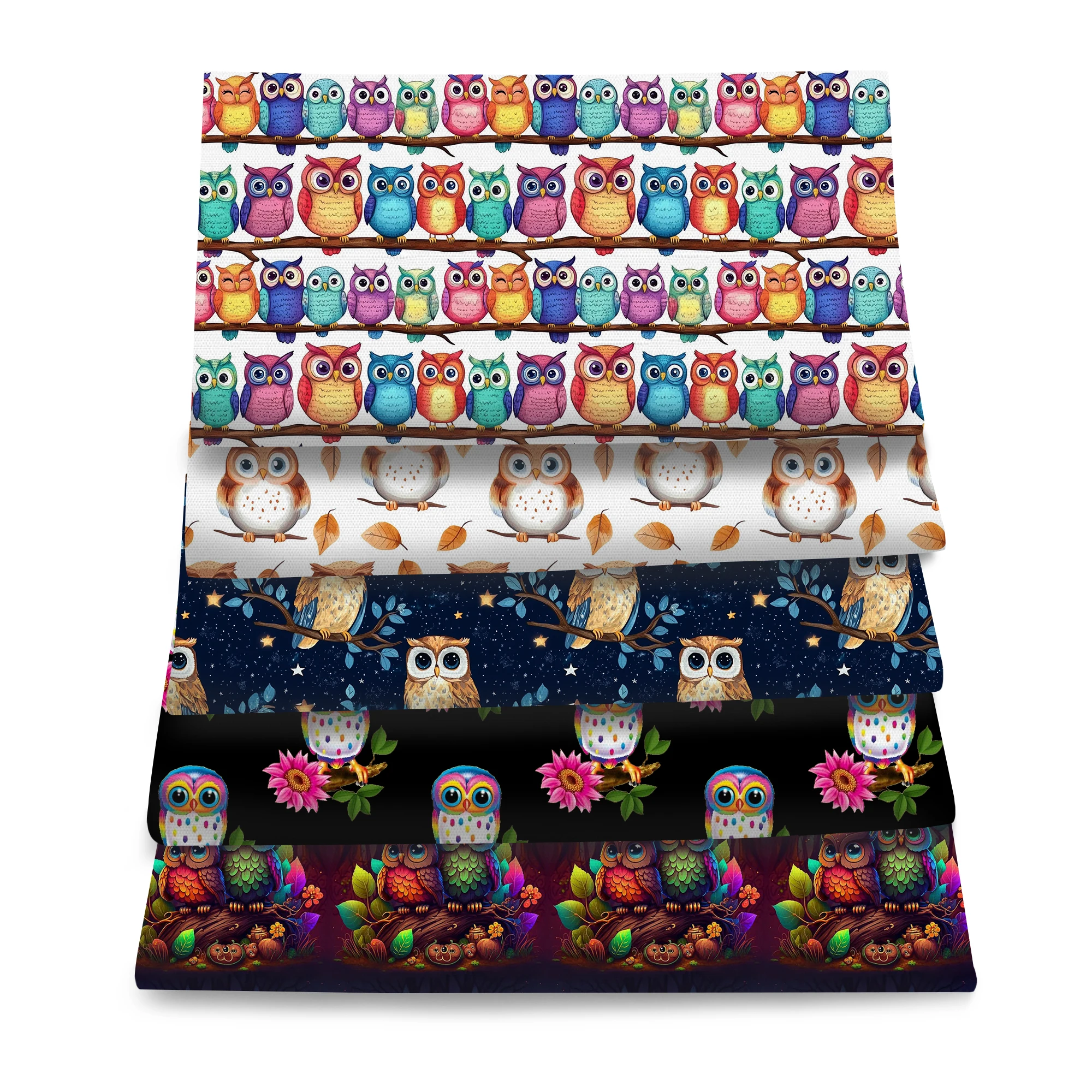 5 قطعة/مجموعة 7.87*7.87 بوصة (20x20 سنتيمتر) زهرة البومة ستار ليف طباعة اللحف النسيج حزمة البوليستر نسيج القطن DIY الحرف المشاريع