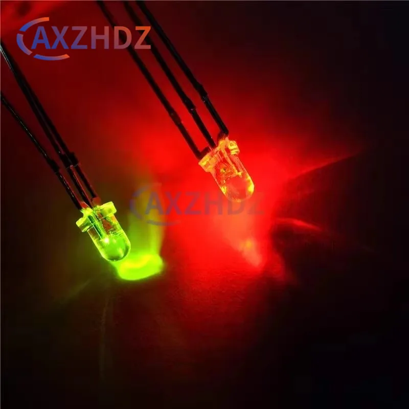 50PCS 3Pin Red Green Blue Anode / Cathode 3mm 5mm Bicolor Lamp Common Diffused Foggy Type Highlight LED Emitting Diode DIY KIT
