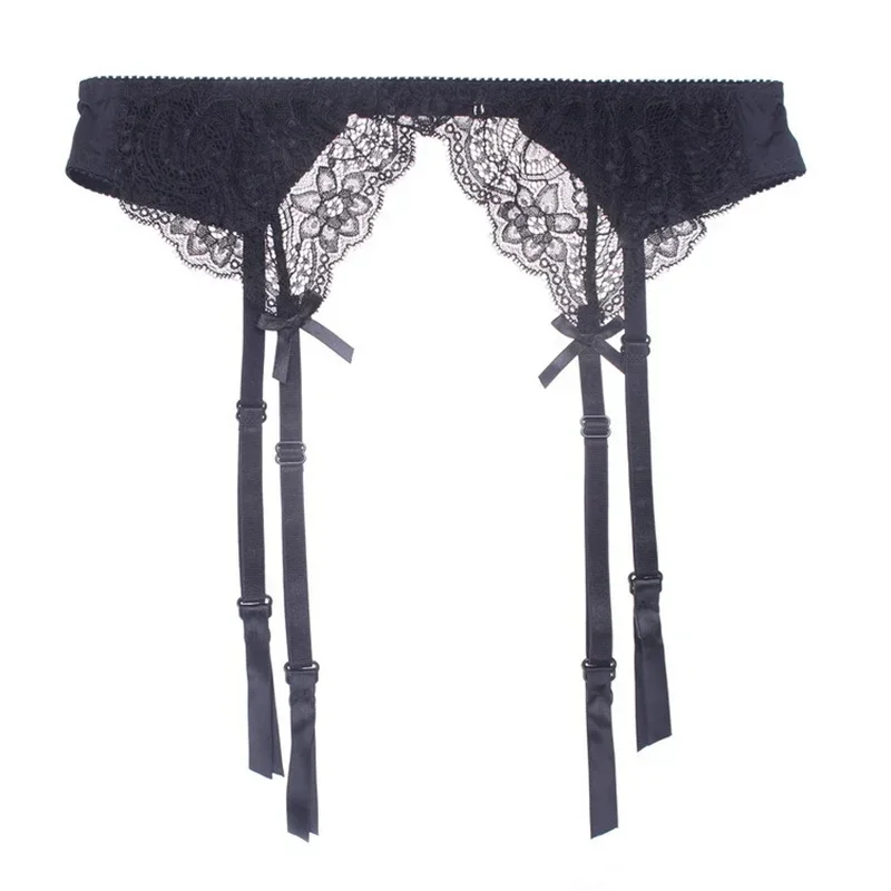 Lace Mesh Suspender Garter Belt Thigh High Stockings Non-slip Back Adjustable Double Breasted Waist Garter for Women Plus Size
