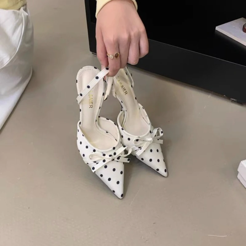 2026 Summer New Women's High Heels Fashionable Bow Designer Stiletto Heels Elegant Slip-on Wedding Sandals by Zapatos De Mujer image 2
