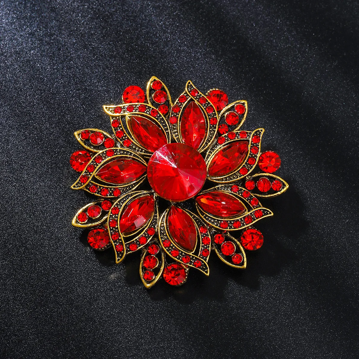 Anmutige Luxus-Kristall-Broschen mit runden Blüten für Damen, trendige Zirkon-Anstecknadeln, Schmuck für Party, Büro, Anzug, Dekoration, Festivalgeschenk – Detail 21