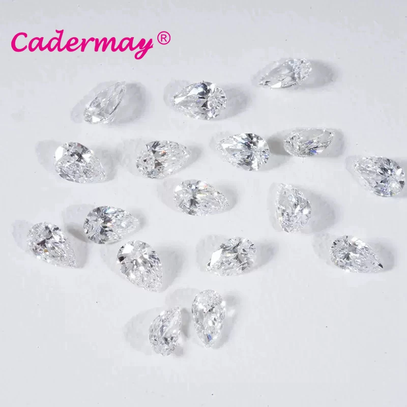 CADERMAY Pear Shape Cut Meele D VS1 Clarity HPHT Lab Grown Diamond Loose Stone Melee Stones For Fine Jewelry Making