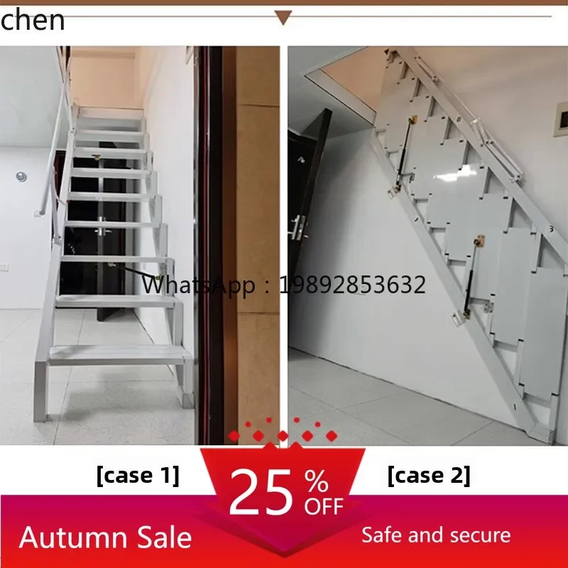 u20 folding stairs against the wall loft side wall step ladder Duplex escalator home decoration accessories image 4