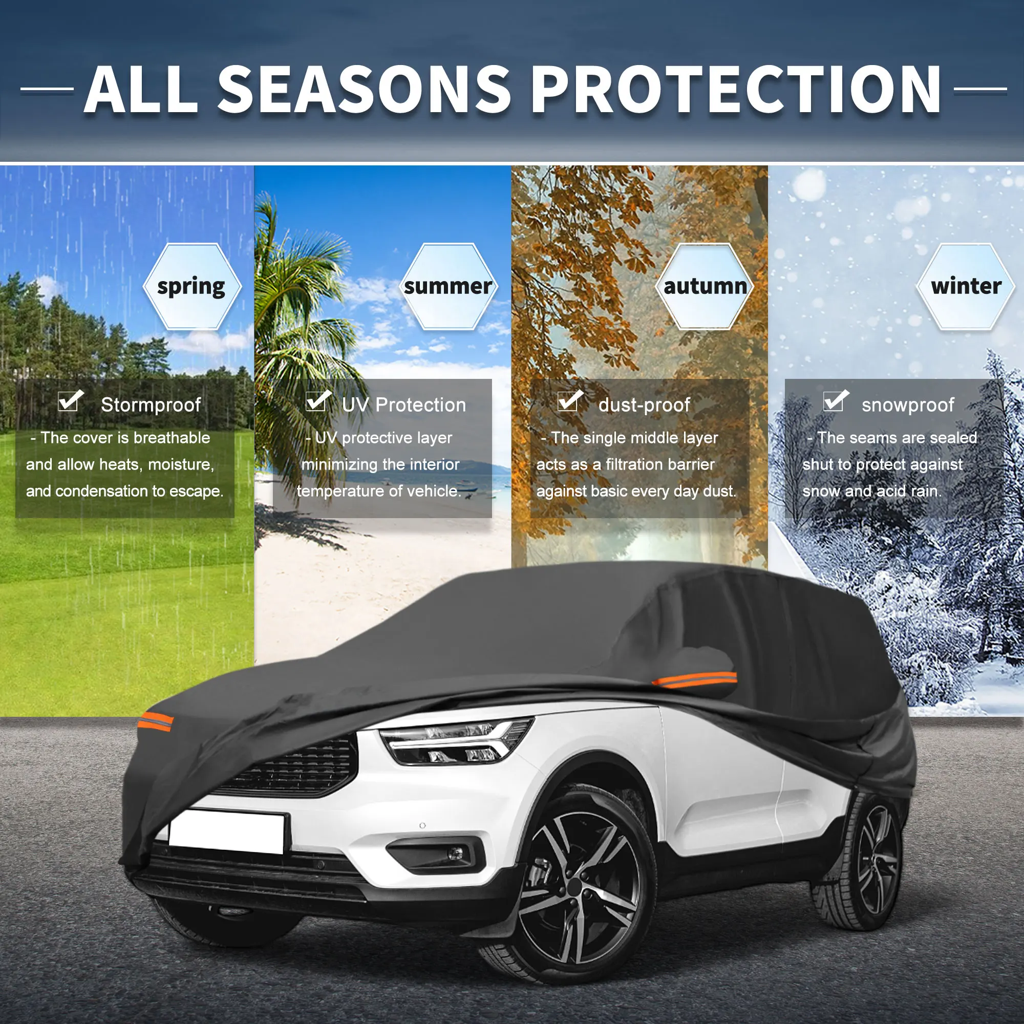 

Автомобильный чехол Uxcell с левой боковой молнией, алюминиевая пленка для Volvo Xc40