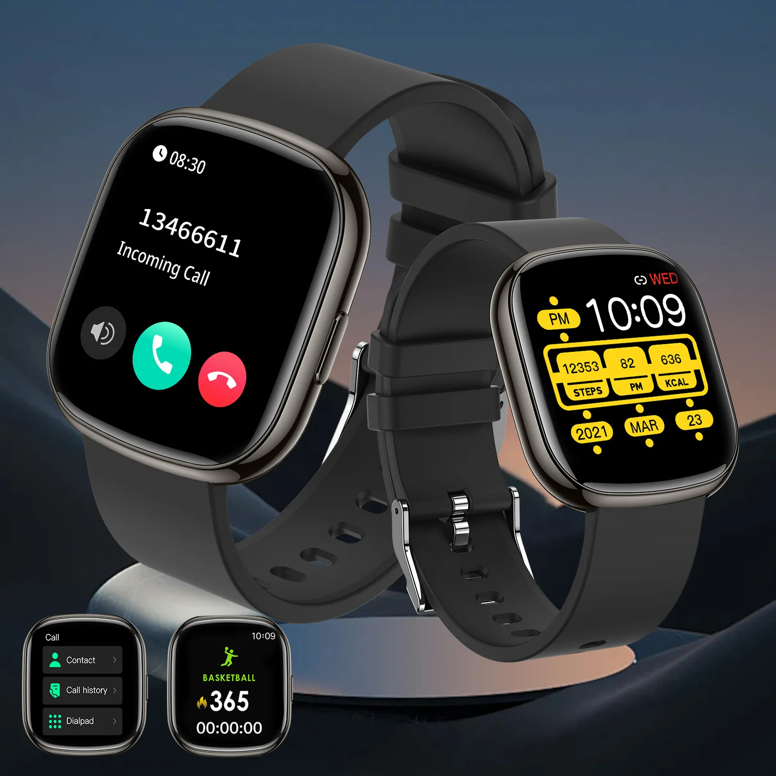 

2025 new Smart watch, fashionable wireless calls, text message reminder, call notification and rejection pedometers