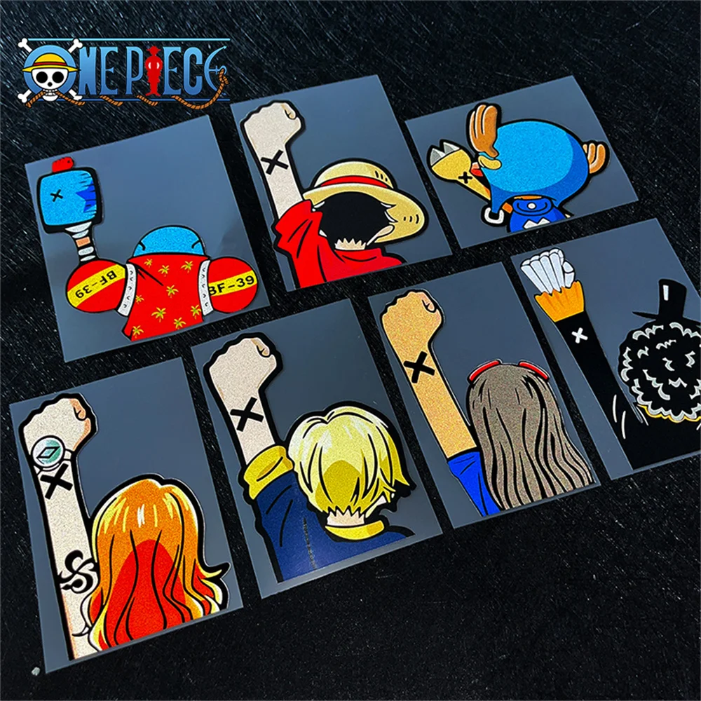 Креативные автомобильные наклейки One Piece 12 см: Луффи, Зоро, украшение для автомобиля, маскировка царапин, милые наклейки One Piece, подарок