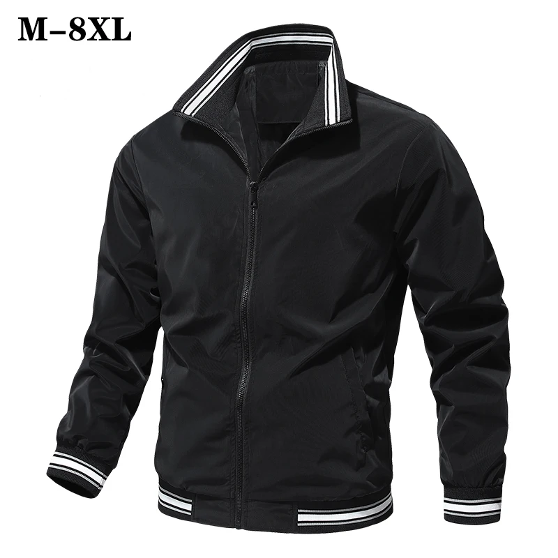 New 2024 Jacket Men Fashion Casual Loose  Mens Jacket Sportswear Bomber Coat Mens jackets and Coats Plus Size M- 8XL