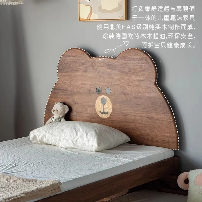 North American black walnut mother and child bed, double pull-out bed