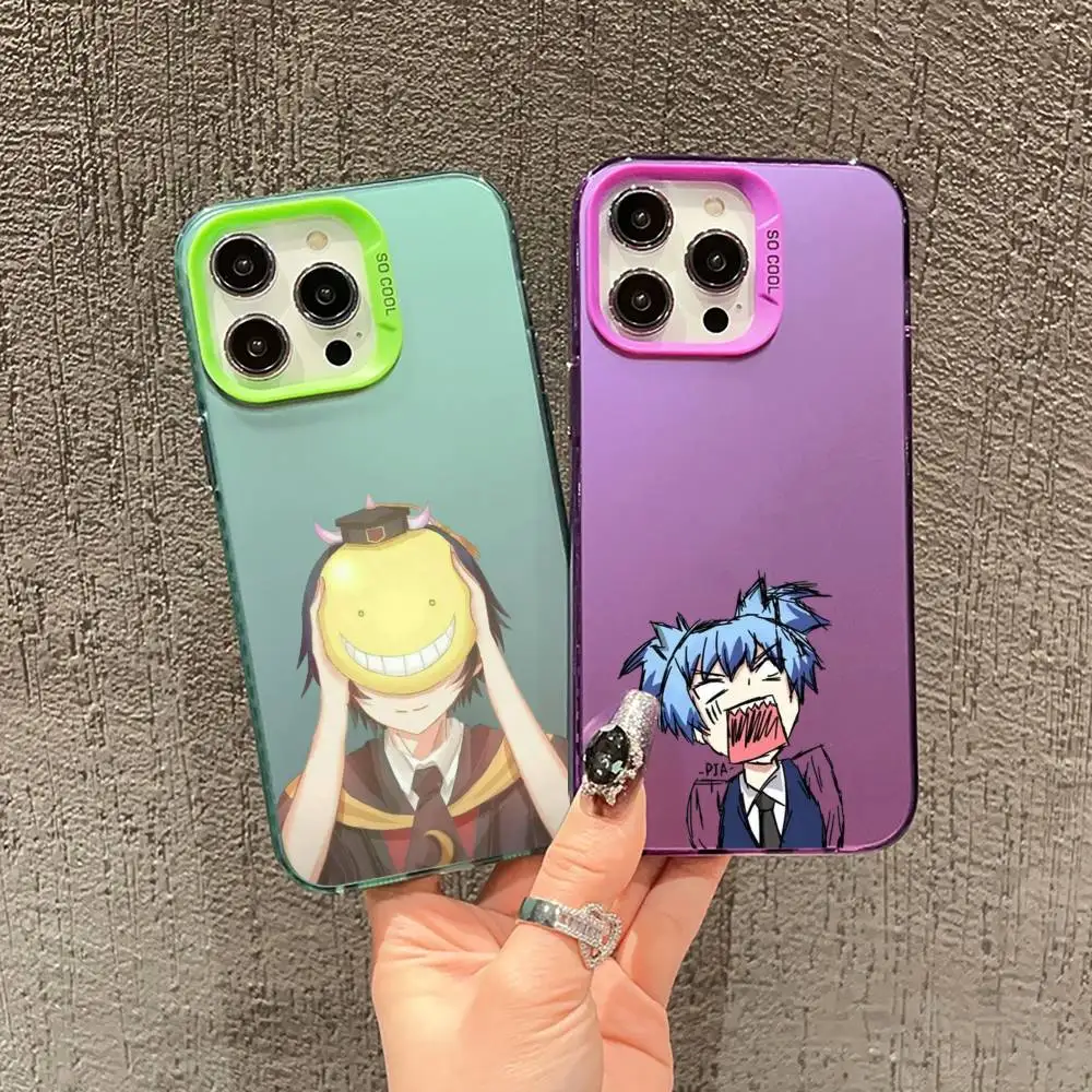 Anime A-Assassination Classroom-m  Phone Case For iPhone 17,16,15,14,13,12,11,Mini,Pro,E,MAX silver White Candy Matte Cover