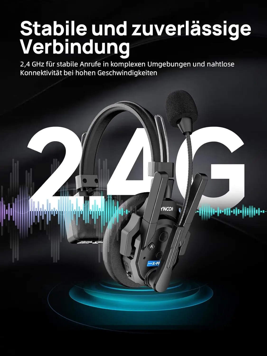 SYNCO XTALK XPRO 2.4G Headset Interkom Nirkabel 500m Komunikasi 5-Orang Peredam Kebisingan untuk Siaran Langsung & Perekaman Video
