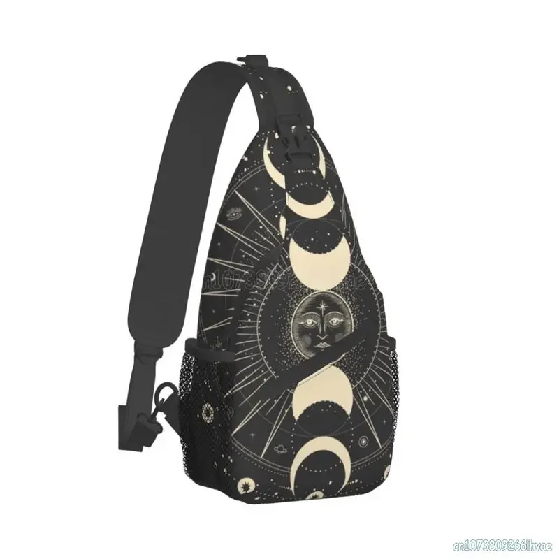 Moon Star Mystic Sun Astrology Tarot Goth Sling Backpack Unisex Chest Bags Crossbody Travel Hiking Daypack Casual Shoulder Bag