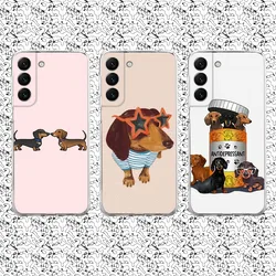 Silikonowe etui na telefon Sausage Dog Dachshund do Samsung S30, S23,21,22,20 Ultra, S20 FE lite, S10,9,PIus Note20 Ultra Cover Clear