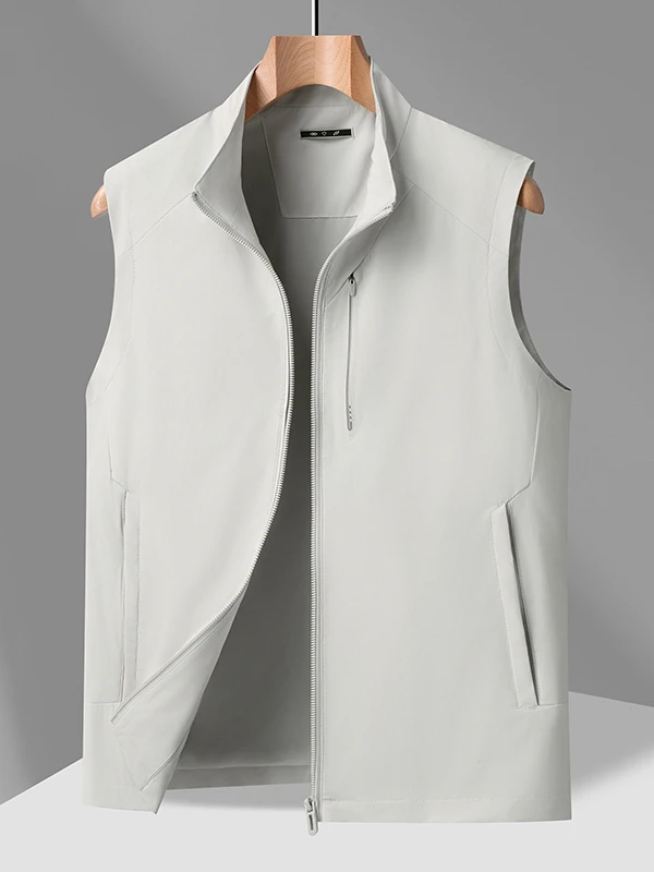 

Lormen Men's Vest 2026 New Spring Summer Stand Collar Svel Outdoor Casual Dad's Vest Wear-resistant Faion Ci Sle