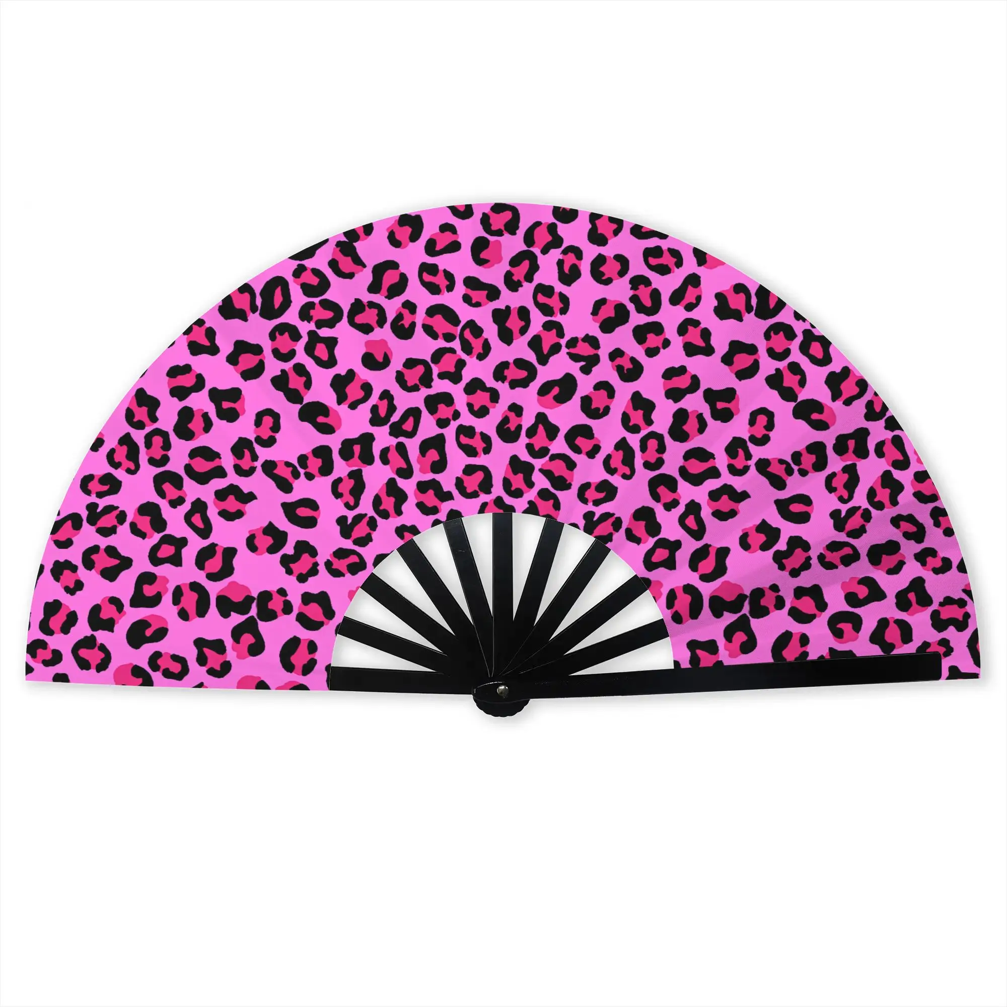 Leopard Cheetah  Seamless Folding Fan Oriental Art Skin Print Spots High-Quality Polyester Fans Gift Elegant Decorative Hand Fan