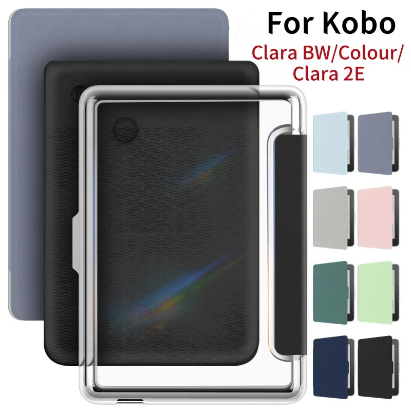 

For Kobo Clara Colour BW 2024 2E Case wake up Leather Magnetic Cover N367 N365 N506 Transparent Acrylic Case 6'' ebook Funda