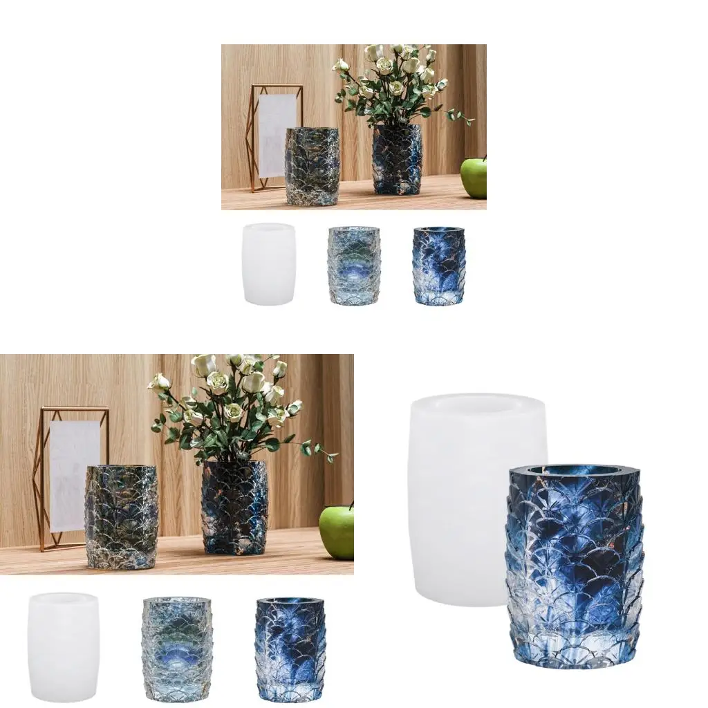 Flexible Silicone Planter Mold With Intricate Floral Relief Handmade Resin Jewelry Organiser Accessories Supplies