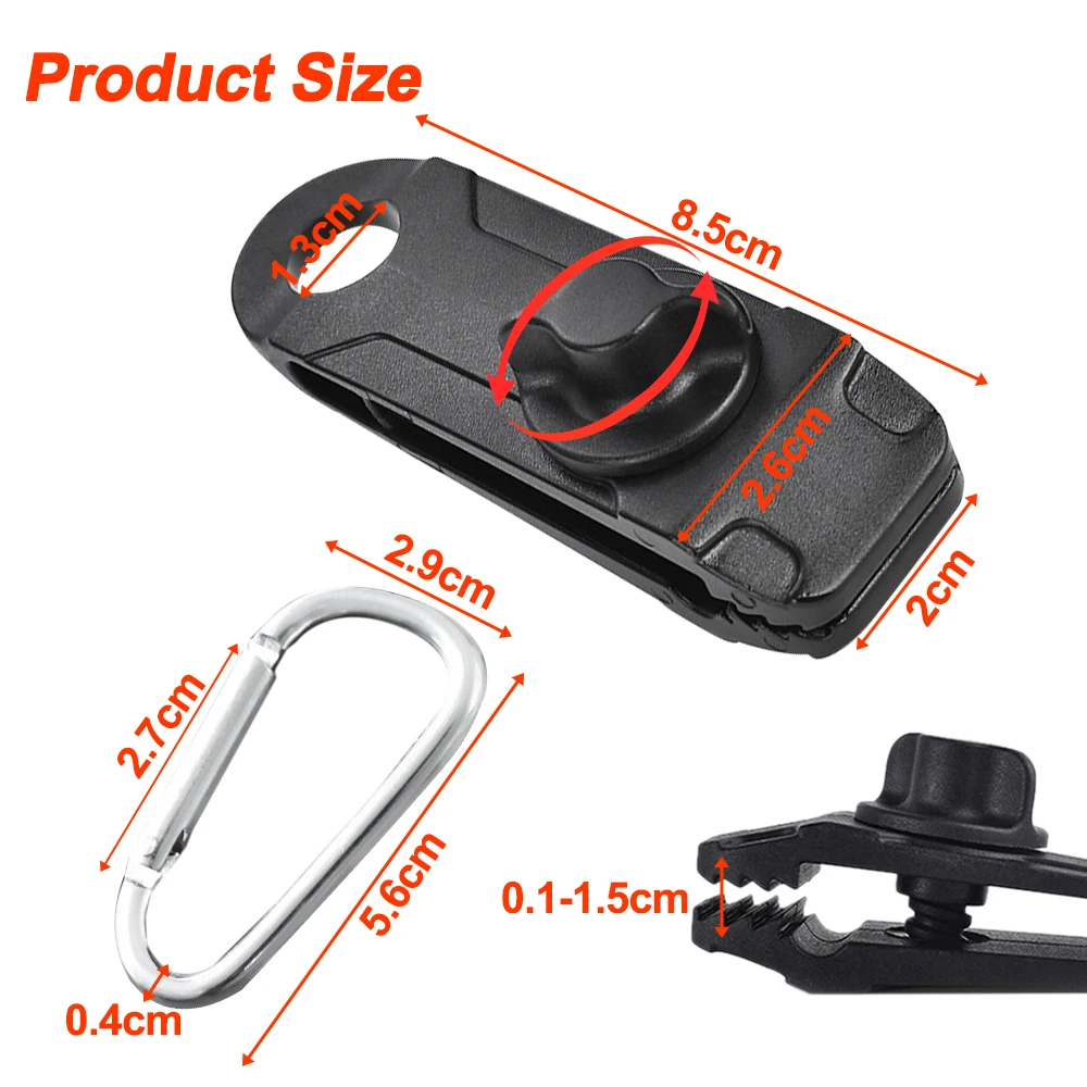 5/10 pz campeggio Tarp clip morsetto tela Heavy Duty Lock Grip tenda di fissaggio clip piscina tenda Bungee Cord Car stringere per esterno