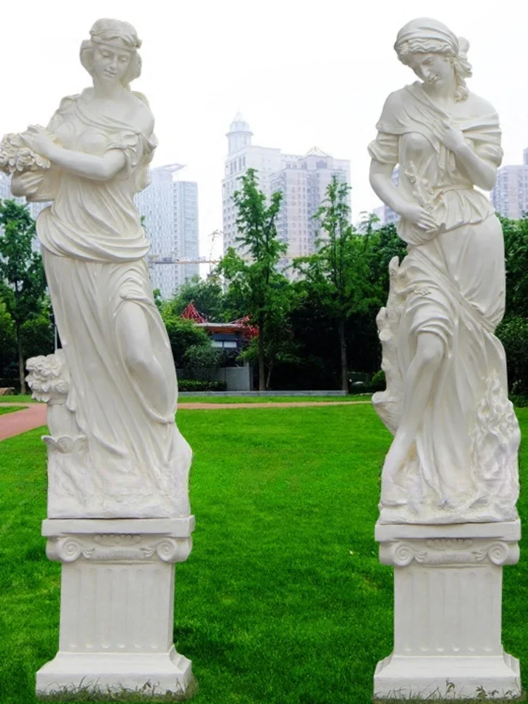 Large European-Style Four Seasons Goddess Sculpture Hotel Real Estate Resin Fiberglass Figure Sculpture Garden Square Decoration