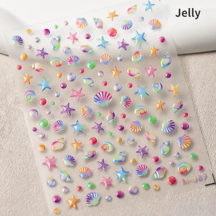 البحر الكارب كوي ذهبية لطيف الأسماك فقاعات الماء تألق تموجات 5D مسمار الفن ملصقات تنقش الإغاثة لاصق مانيكير الشارات #4