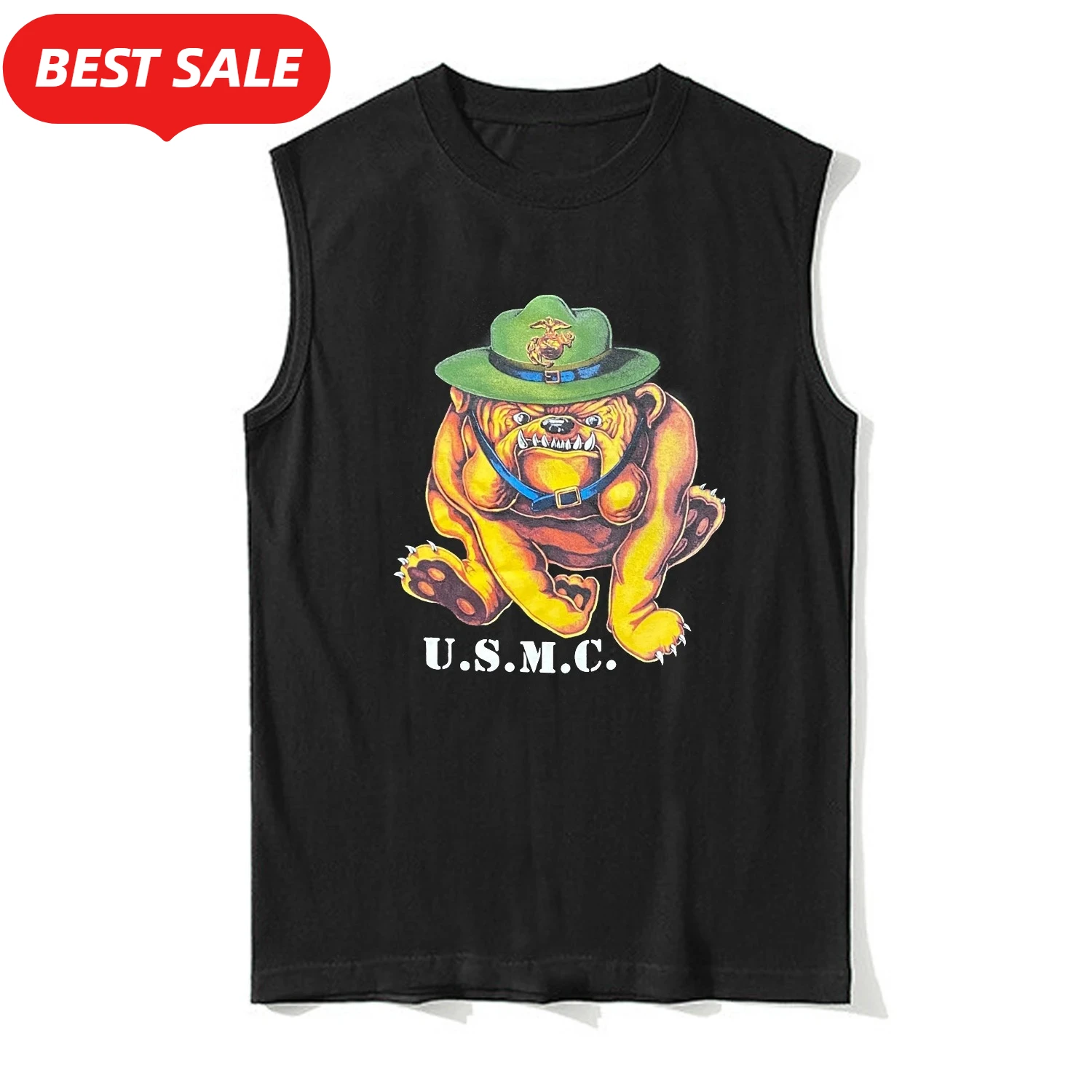 

Винтажная майка USMC 1995 Bulldog US Marines Corps, майка из 100% хлопка с круглым вырезом, летняя повседневная мужская футболка без рукавов