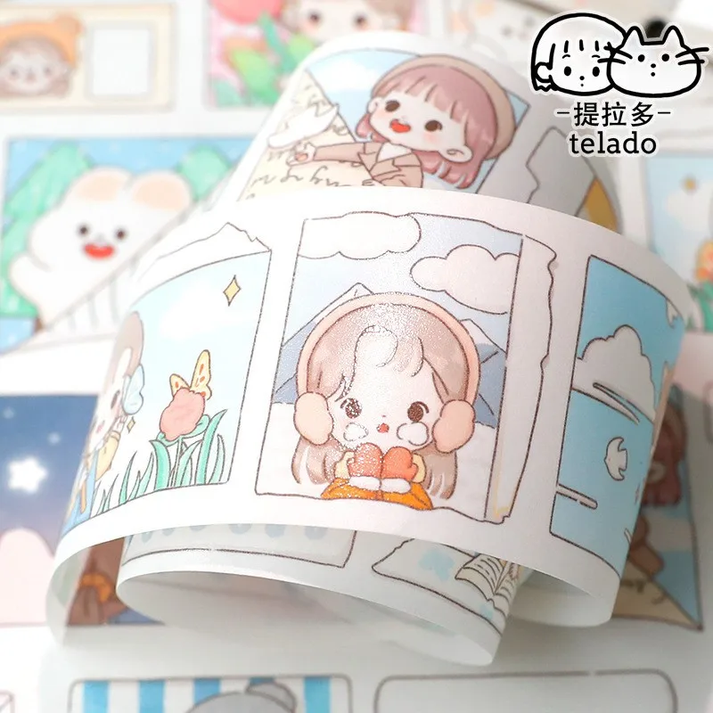 Kawaii Cartoon Girl Daily Life Collection Decorative Adhesive Tape Masking Washi Tape Diy Scrapbooking Sticker Label Stationery