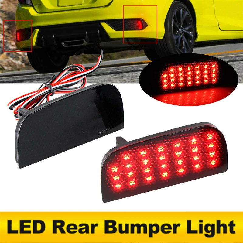 

2PCS Rear Bumper Reflector Brake Light For Honda Civic 10th Gen 2016 -2021 OEM#33555-TBA-A01 33505-TBA-A01