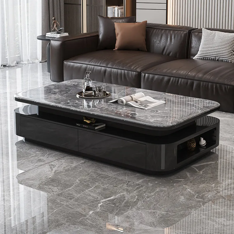 Nordic Luxury Coffee Table Decoration Modern Designer Space Saving Side Table Aesthetic Storage Mesa Auxiliar Home Furniture