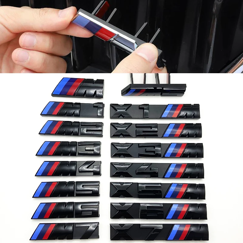 For BMW M Logo X1 X2 X3 X4 X5 X6 F48 G01 E84 E83 F39 F10 F30 G11 G07 G86 G80 G60 E60 E46 3D Car Front Grille Badge Emblem