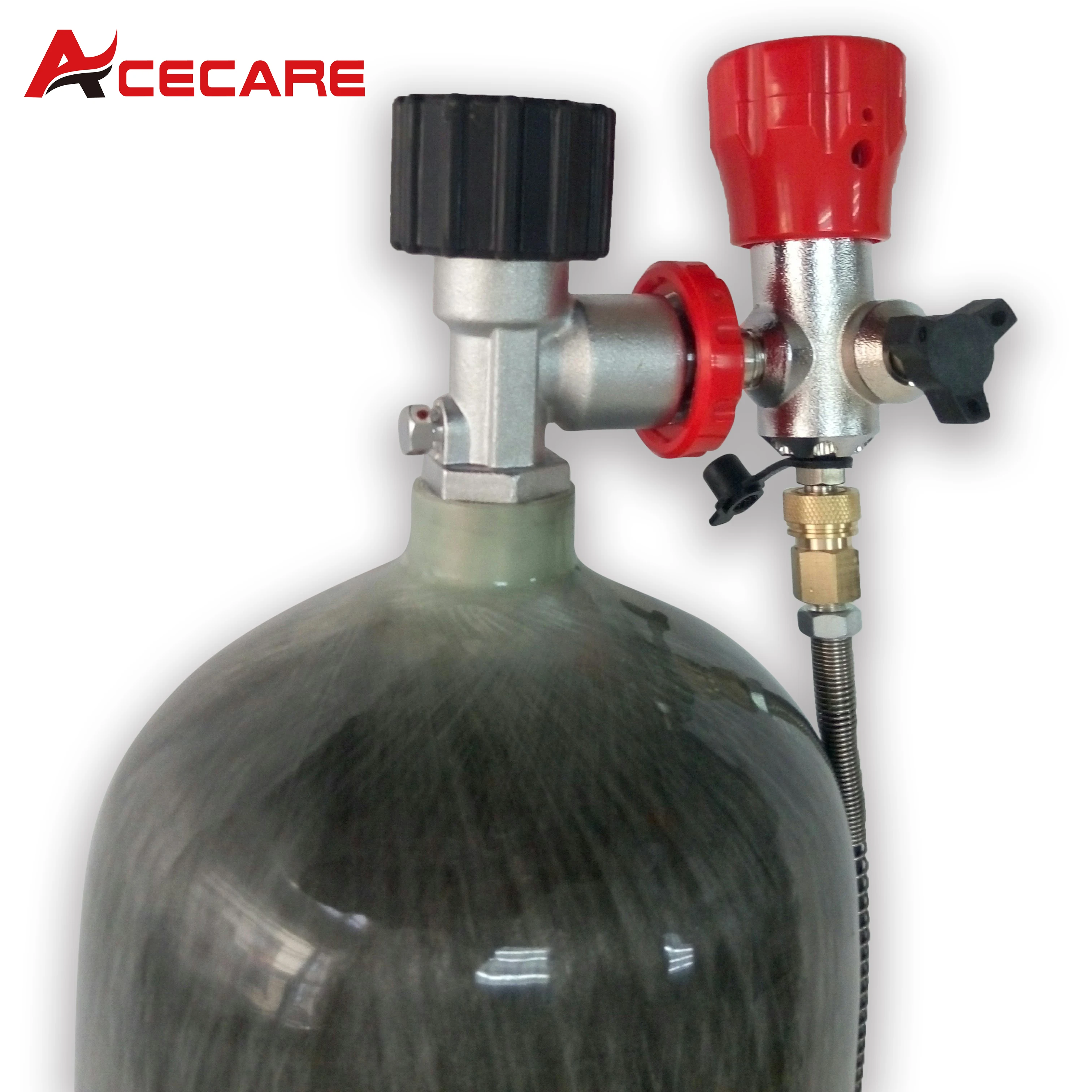 Acecare 9L CE 300Bar 4500psi цилиндр из углеродного волокна с номеральным манометром и заправочной станцией для подводного плавания