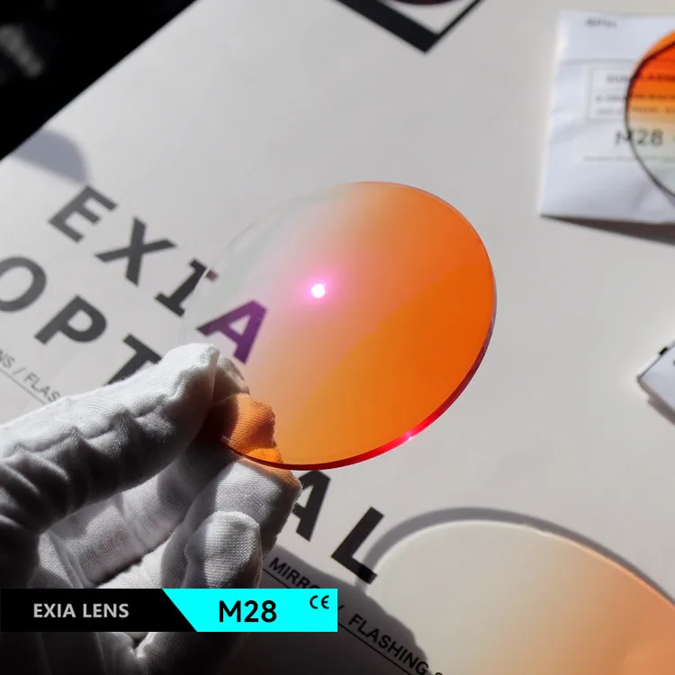 

EXIA Lens M28 Gradient Orange Sunglasses Lenses UV400 SHMC MR-8 1.61 Thickness 3mm Anti-Impact Base Curve 3