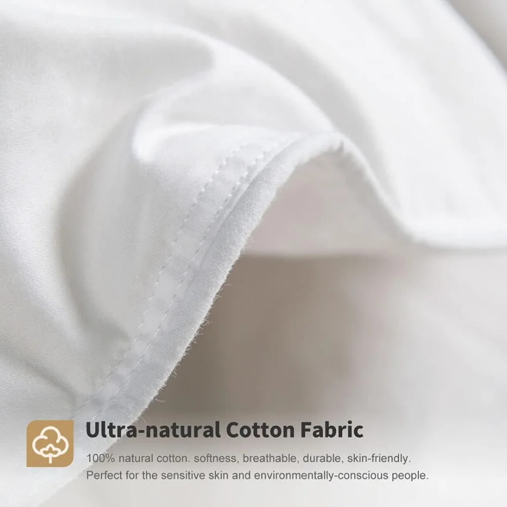 

Heavyweight Feather Down Comforter King, 100% Cotton Cover, Warm Hotel Style Bed Quilt, Thicker Winter Duvet Insert(Ivory White)