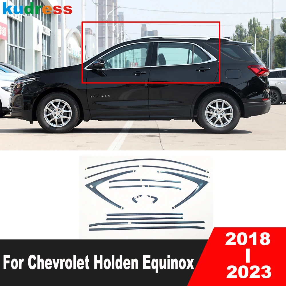 For Chevrolet Holden Equinox 2018 2019 2020 2021 2022 2023 Steel Full Set Window Frame Sill Trim Molding Strips Car Accessories