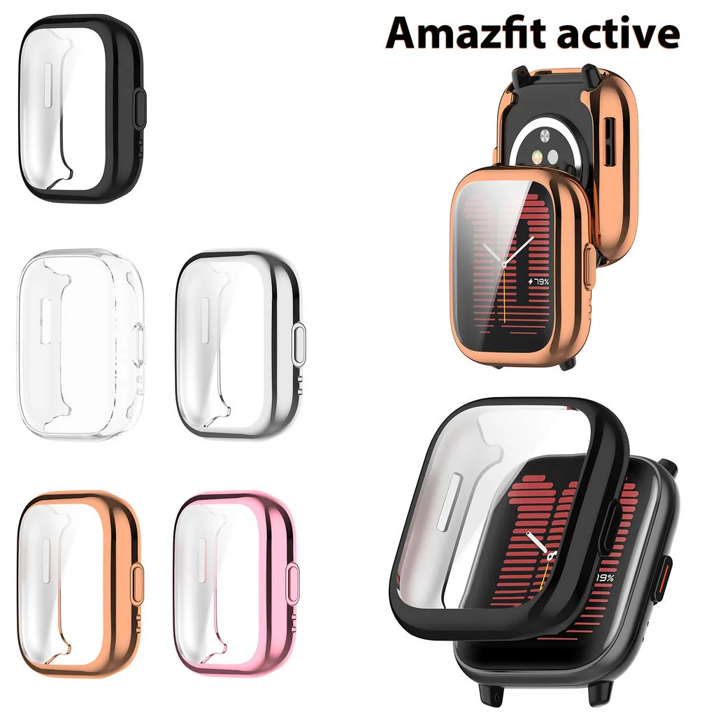 

TPU Case Cover For Huami Amazfit Active Soft Electroplating SmartWatch Screen Protector Frame Anti-scratch Full Cover