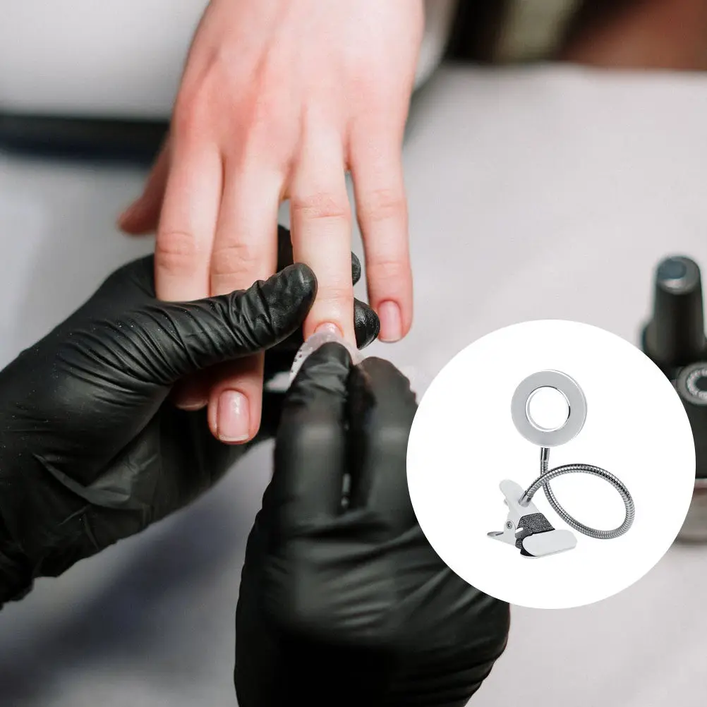 1-個-led-美容ネイルランプ折りたたみテーブルランプマニキュアデスクトップライトシルバー目の保護影なし長期的な明るさ